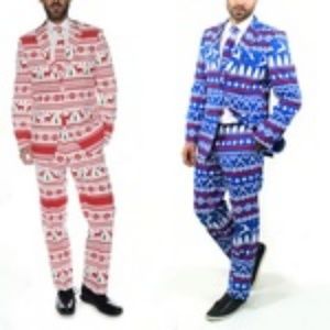 Braveman Men's Ugly Sweater Christmas Suit - Blue